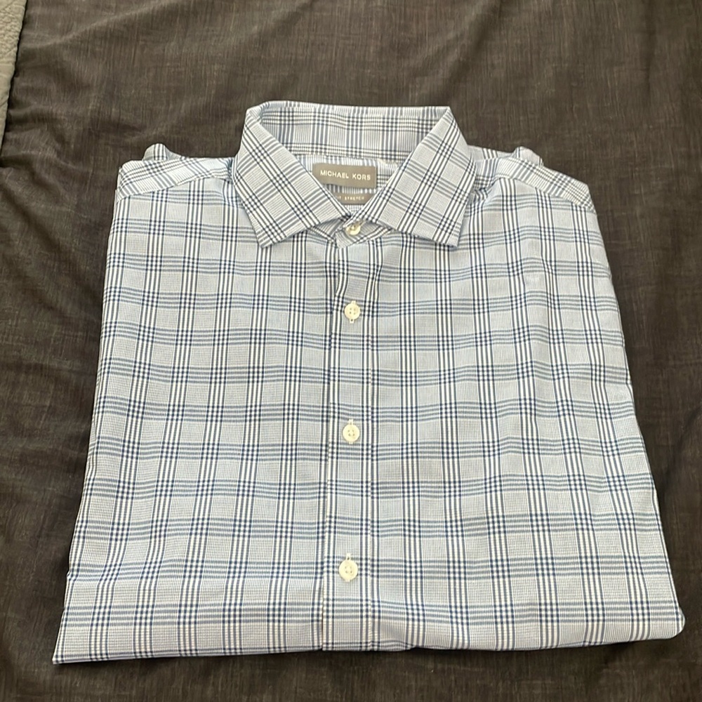 Michael Kors slim fit stretch, button-down large shirt. -  NEW WITH TAGS
